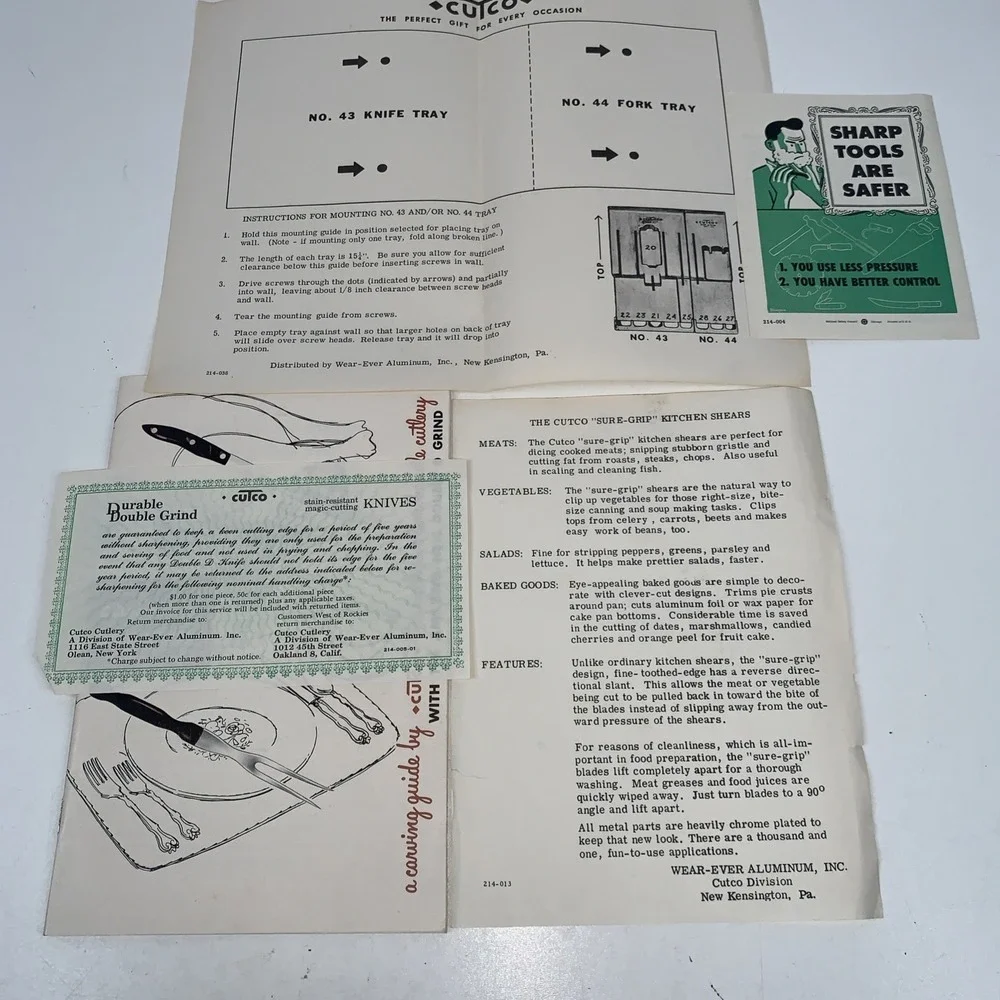 Vintage Carving Booklet - A Carving Guide by Cutco Knives Cutlery 1954